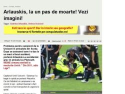 Arlauskis, portarul Unirii Urziceni, la un pas de moarte
