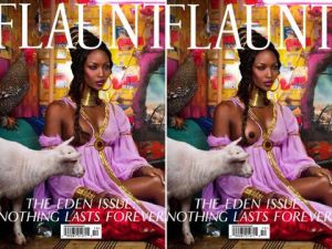 Naomi Campbell, topless pe coperta revistei Flaunt
