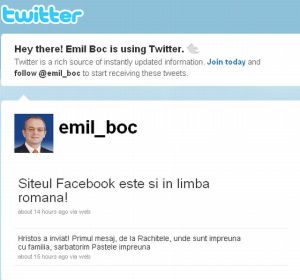 Emil Boc si-a facut conturi pe Facebook si Twitter