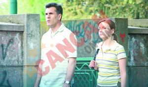 Ioana Muntean, purtatoarea de cuvant a Guvernului, in Herastrau cu Lucian Croitoru