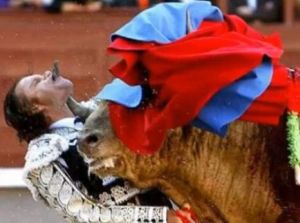 Toreadorul Julio Aparicio, strapuns de taur in gat