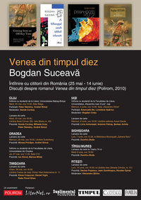 Romanul Venea din timpul diez, de Bogdan Suceava, in turneu