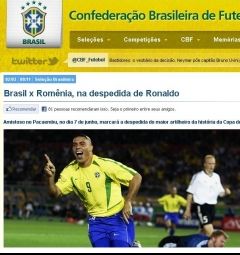 Brazilia - Romania va fi meciul de retragere pentru Ronaldo