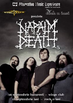 Napalm Death concerteaza in Bucuresti si Iasi