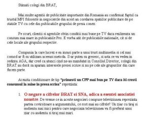 Tolontan reclama la BRAT felul cum grupul Pro isi negociaza publicitatea pe TV si in presa scrisa
