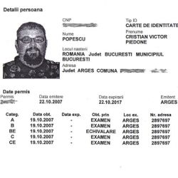 Videanu: Cristian Popescu Piedone si-a obtinut permisul auto fraudulos