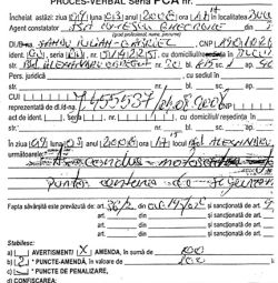 Motoscuterist amendat in trafic pe motiv ca nu purta centura de siguranta