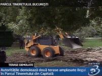 Primarul Sorin Oprescu demoleaza terasele din Parcul Tineretului