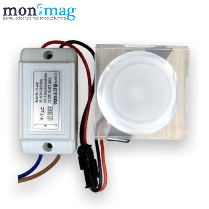 Spoturi led 1W patrate AC 
