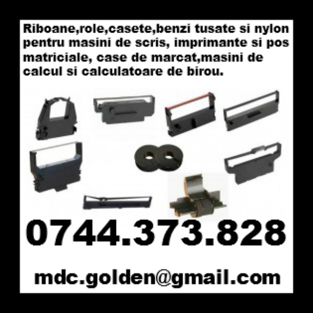 Riboane masina de scris, imprimanta matriciala, masina de calcul, calculatoare de birou.