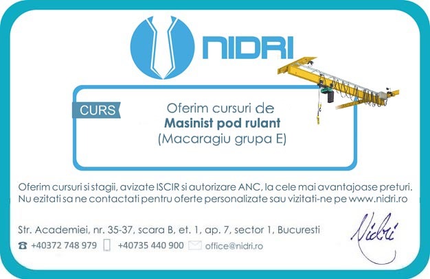 Curs MASINIST POD RULANT