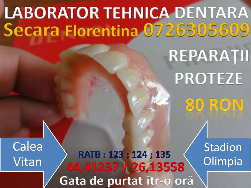 Reparatii urgente proteze dentare acrilice non stop