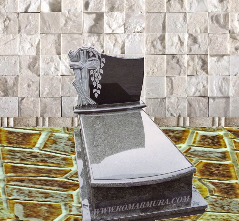 Cavou cu monument funerar granit negru