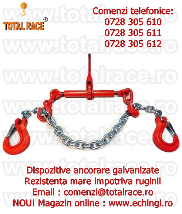 Sistem complet lant ancorare galvanizat 10 mm 6,3 tone