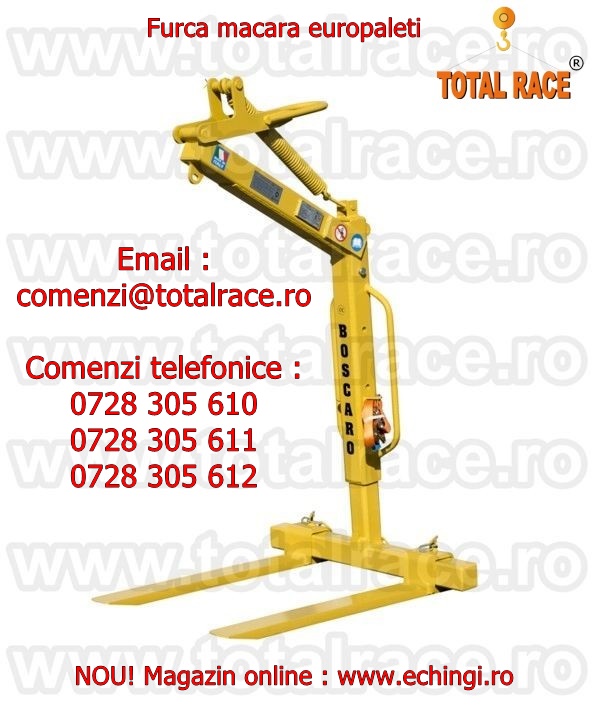 Furci macara cu sistem de echilibrare automata