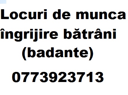 Locuri de munca ingrijire batrani Italia