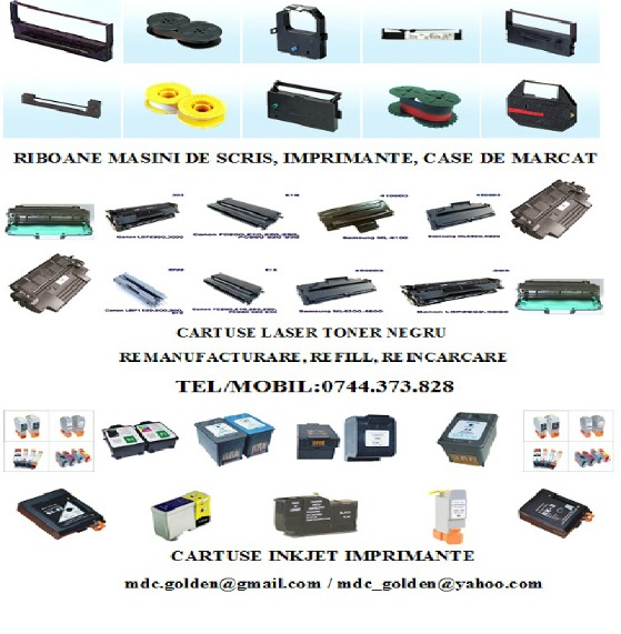 Panglici pentru mașini de scris, imprimante de calculator, case de marcat, calculatoare, POS, faxuri. 