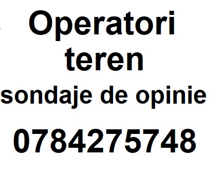  Area Manager; City Manager; Operatori de teren