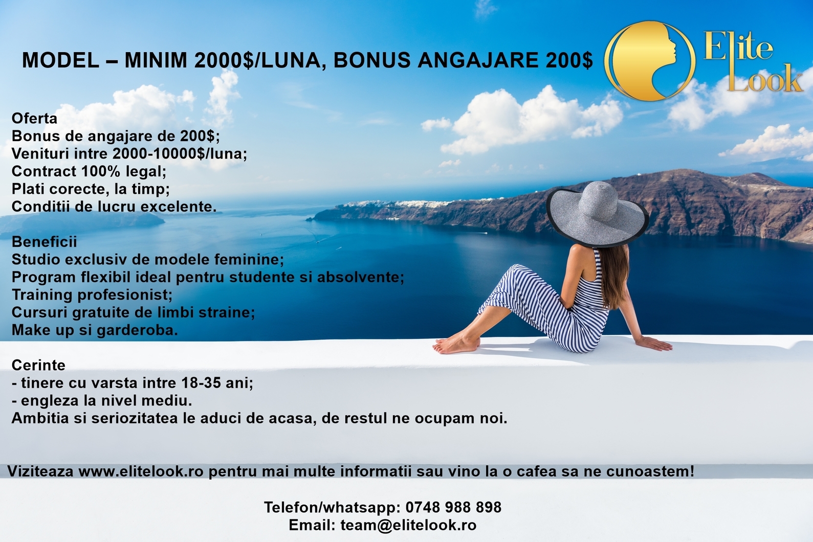  Job Model  minim 2000 dolari luna  0748988898