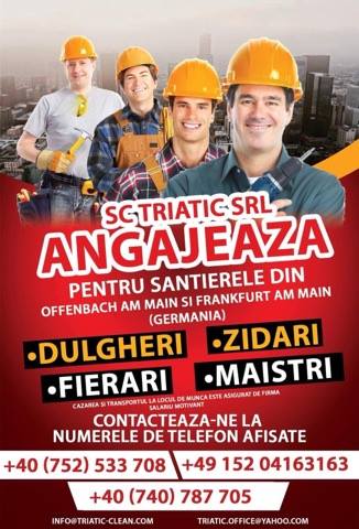 Joburi constructii Germania 0752533708