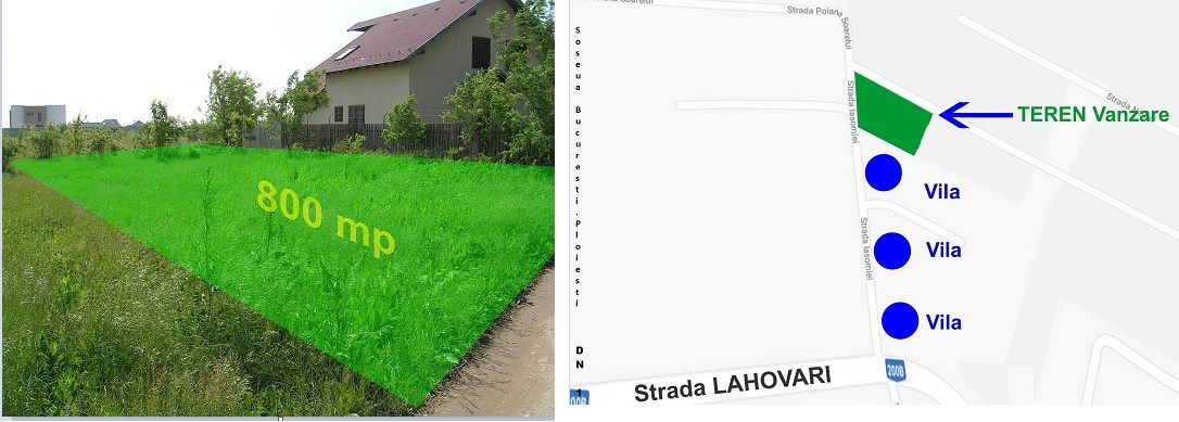 Teren intravilan 800 mp