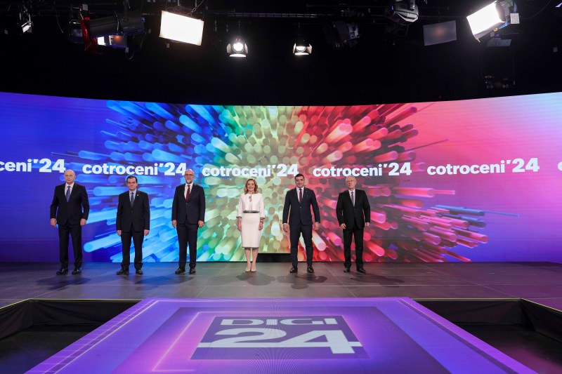 Mircea Geoană, Ludovic Orban, Kelemen Hunor, Elena Lasconi, George Simion, Cristian Diaconescu la dezbaterea electorală organizată de Digi24 / FOTO: Inquam Photos / Octav Ganea