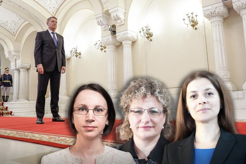 De la stânga: consilierele Simona-Livia Maftei, Diana-Loreta Păun și Nicoleta Nicolae-Ioana. Colaj: Ion Mateș / Hotnews. Fundal: Inquam Photos / Octav Ganea