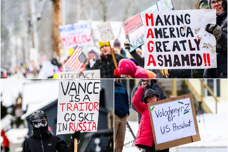 „Du-te la schi în Rusia”. Vizita lui JD Vance în stațiunea de schi din Vermont întreruptă de demonstranți pro-Ucraina FOTO VIDEO