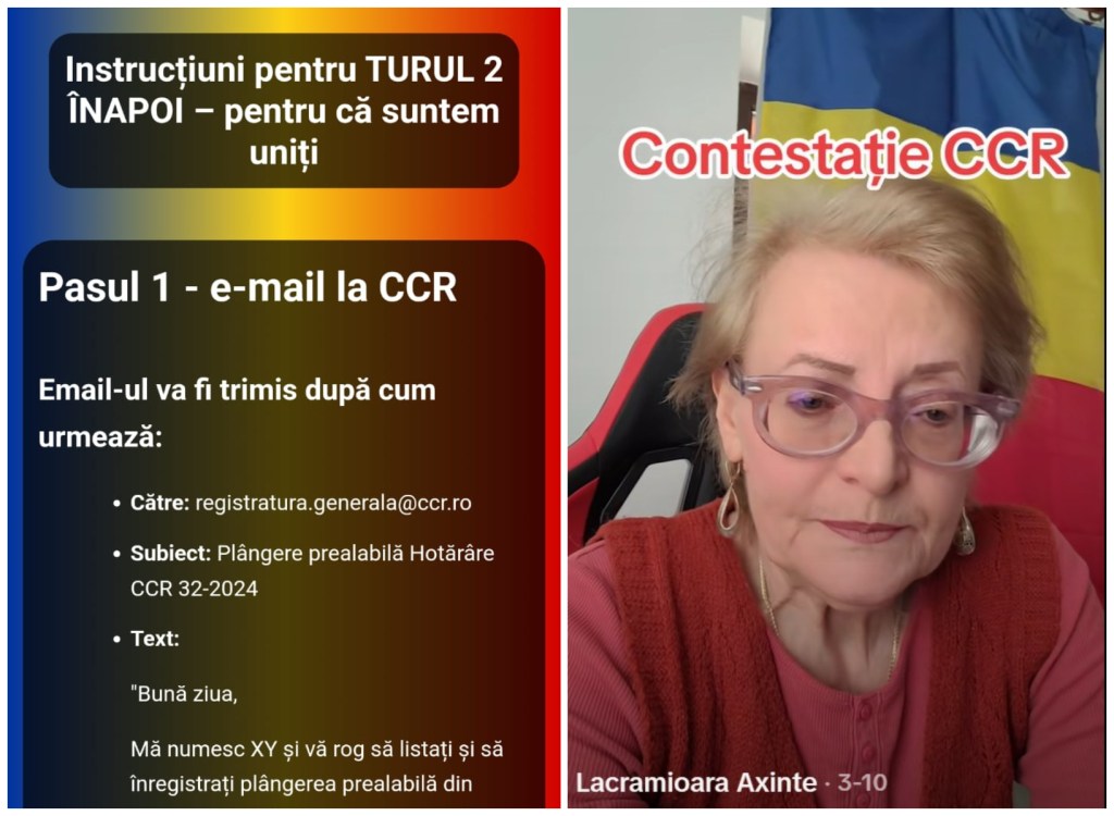 Capturi de pe site-ul „Turul 2 înapoi” și contul de TikTok al fostei judecătaore Lăcrămioara Axinte