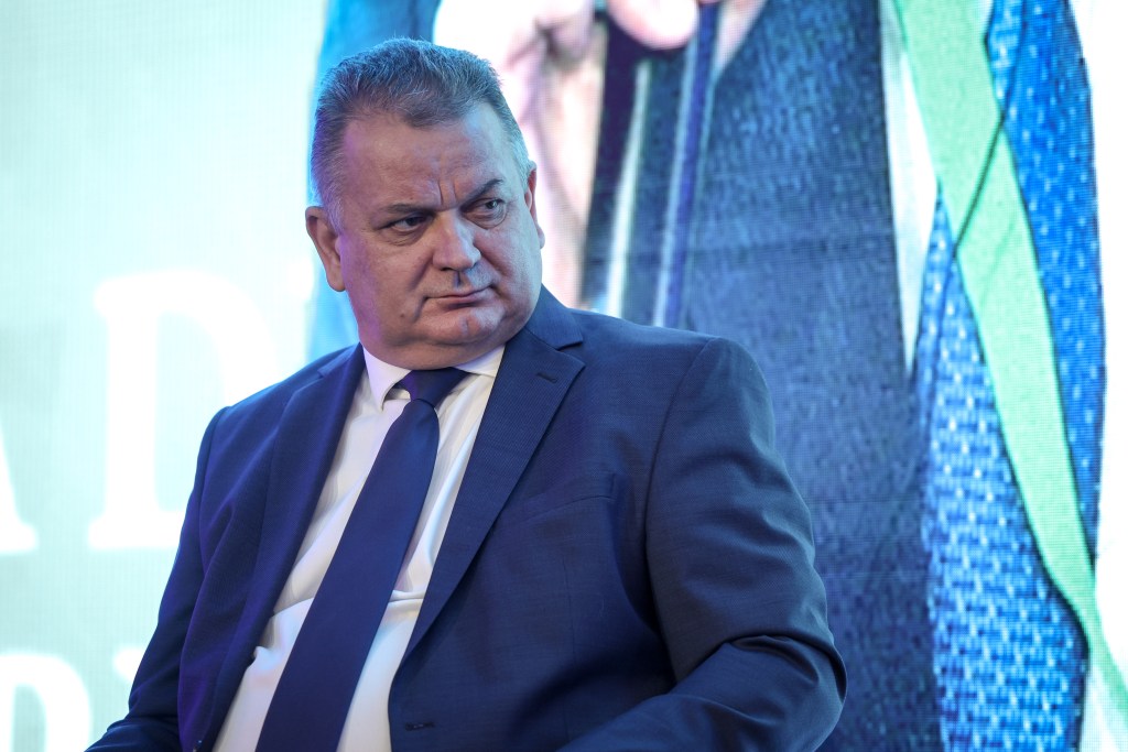 Virgil Guran, la Conferința de închidere a Proiectului CCR-SAI pentru cetățean, finanțat prin Fondul Social European, eveniment organizat de Curtea de Conturi a României (CCR), în București, 27 septembrie 2023. SURSA FOTO: Inquam Photos / Alexandru Busca