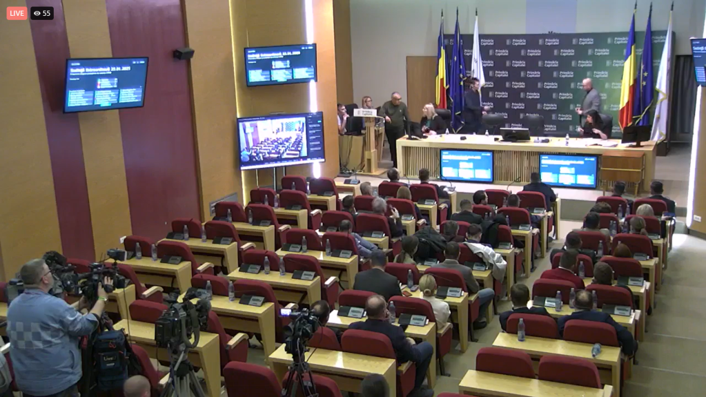 Ședință Consiliu General al Municipiului București (CGMB) din data de 23 ianuarie 2025. Foto: captură foto Facebook