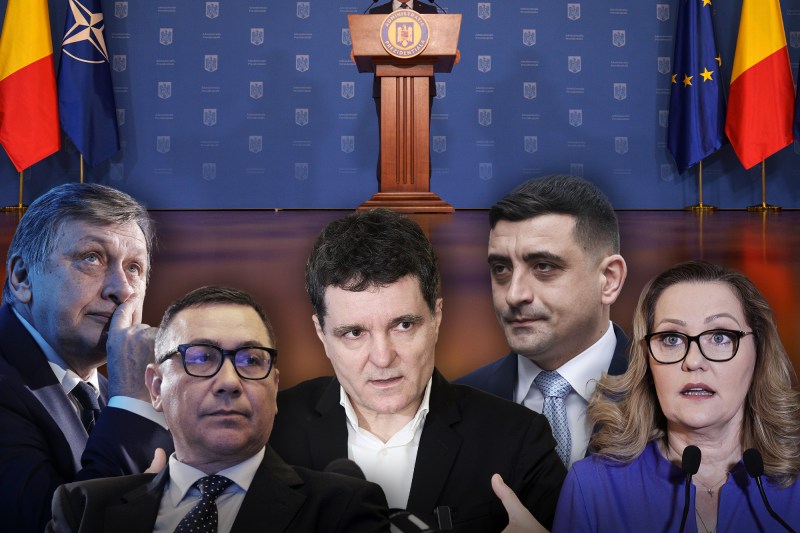 Crin Antonescu, Victor Ponta, Nicușor Dan, George Simion și Elena Lasconi. Colaj: Ion Mateș / Hotnews. Foto: Inquam Photos, Profimedia