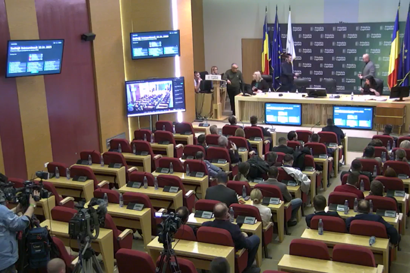 Ședință Consiliu General al Municipiului București (CGMB) din data de 23 ianuarie 2025. Foto: captură foto Facebook