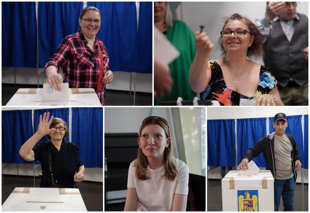 Români care votează sau fac parte din comisia de votare a Secției nr. 21 de la Gasometer Spielraum, Viena