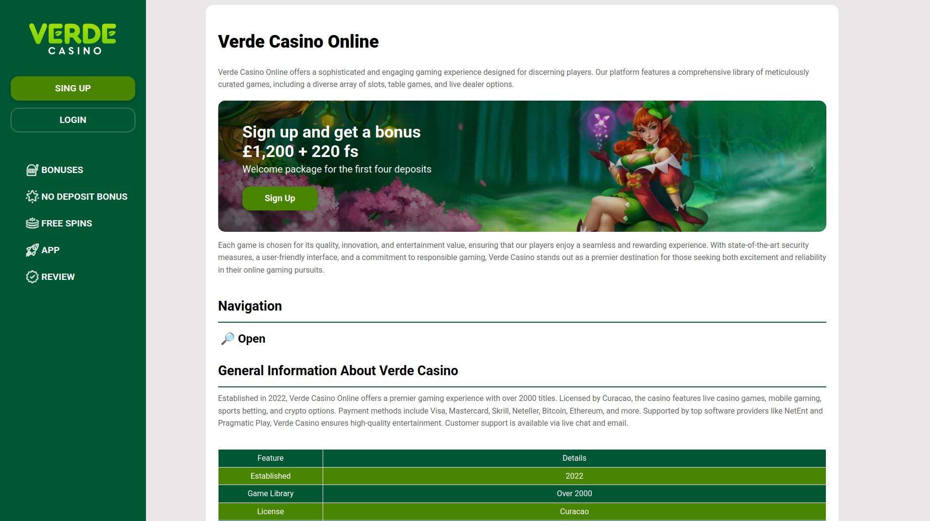 Recenzia bonusurilor oferite de Verde Casino pentru jucătorii din România