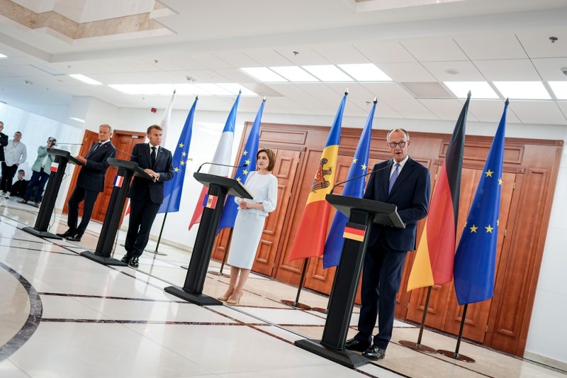 Liderii Franței, Germaniei și Poloniei, mesaj ferm de susținere pentru Republica Moldova, într-o vizită la Chișinău / Sandu: „Rusia lui Putin înseamnă război și moarte”