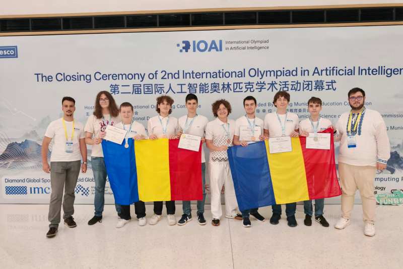România are olimpici AI: opt medalii obținute de elevii români la Olimpiada de Inteligență Artificială din China