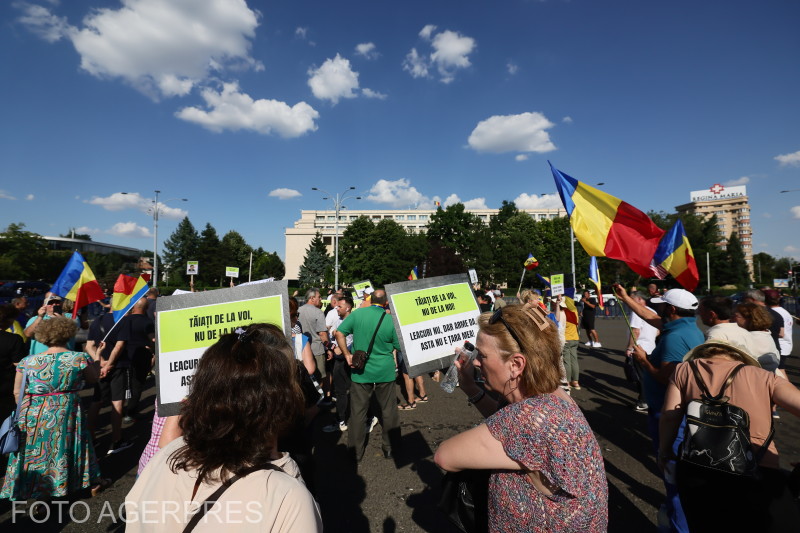 Susținătorii lui Călin Georgescu au protestat la Guvern faţă de măsurile de austeritate / Asupra unui manifestant a fost găsit un cuțit