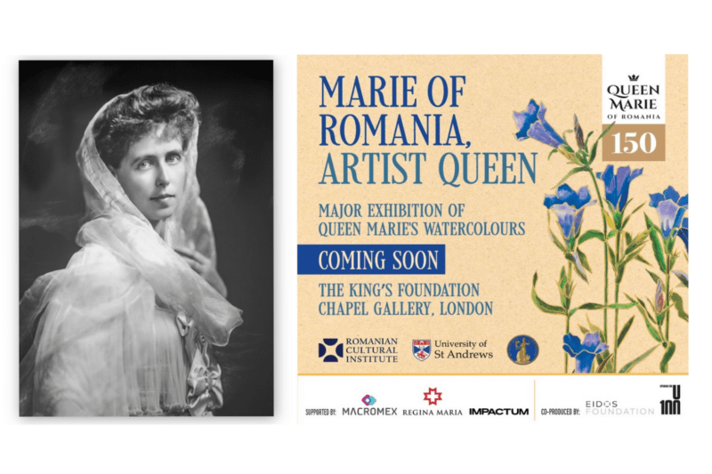 Expoziție de artă unică la Londra: acuarele nemaivăzute în public, expuse la 150 de ani de la nașterea Reginei Maria