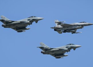 Două aeronave Eurofighter Typhoon și două avioane de luptă F-16, ridicate de armata română, după o nouă alertă în Tulcea