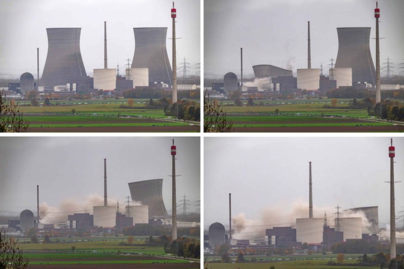 VIDEO Germania demolează turnurile de răcire ale unei centrale nucleare dezafectate, ca parte a planului său de renunțare la energia atomică
