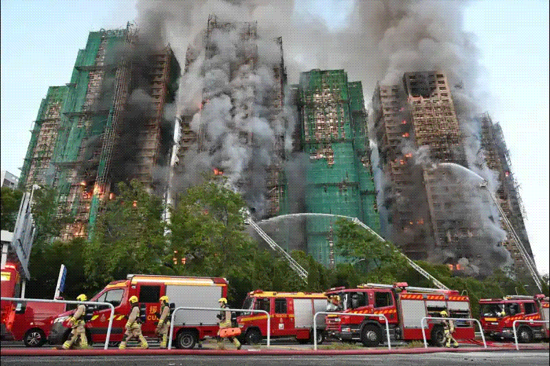 Incendiul din Hong Kong. Foto: Profimedia
