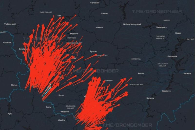 VIDEO Atac masiv al Ucrainei, cu sute de drone lansate către Rusia. Zeci de drone au fost trase către Moscova