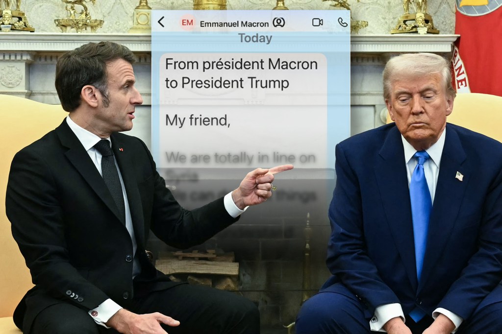 Emmanuel Macron și Donald Trump. Foto: Jim WATSON / AFP / Profimedia. Colaj: Ion Mateș