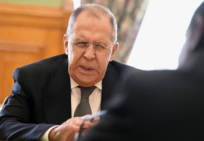 Ministrul rus de Externe, Serghei Lavrov, în timpul unor negocieri cu ministrul pentru relații internaționale și cooperare al Republicii Namibia, Peya Mushelenga, la Moscova, 26 martie 2024., Foto: Kommersant Photo Agency / ddp USA / Profimedia