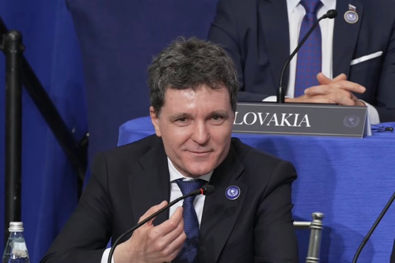 Nicușor Dan, în timpul discursului de la summitul Consiliului de Pace de la Washington. Captură foto: White House