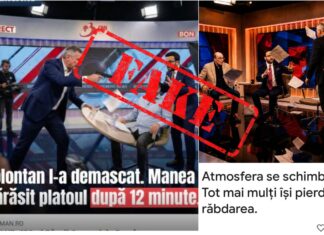 O campanie publicitară falsificată cu AI rulează pe online și arată directori de banci din România cum amenință jurnaliști cu pistolul
