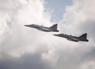 Avioane de vânătoare JAS 39 Gripen, ridicate de urgență de la sol de Suedia pentru interceptarea unor aeronave rusești