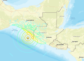 Cutremur puternic în Pacific, la granița dintre Mexic și Guatemala. A fost emisă o alertă de tsunami
