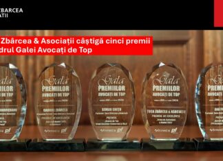 Țuca Zbârcea & Asociații câștigă cinci premii la Gala Avocați de Top Tuca Zbarcea